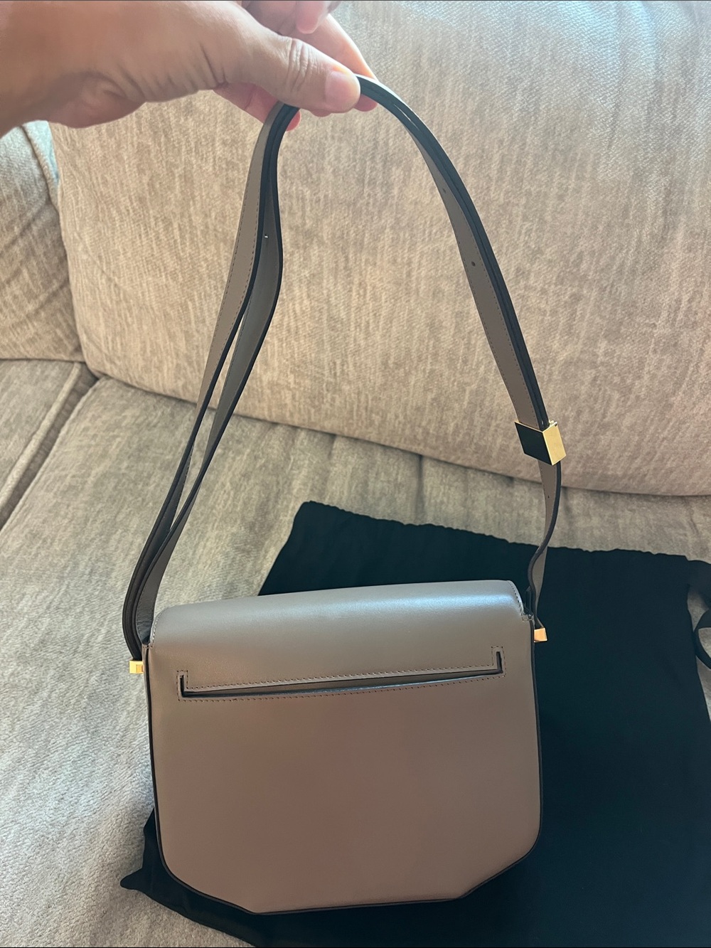 DeMellier London Midi Envelope Flap Leather & Suede Crossbody Bag - Picture 4 of 5